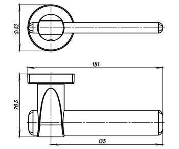 Ручка Armadillo (Армадилло) раздельная AJAX URB1 SN/CP-3 Мат никель/хром - фото 82361
