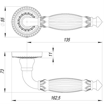 Ручка Armadillo (Армадилло) раздельная Bella CL2 СP-8 Хром - фото 82429