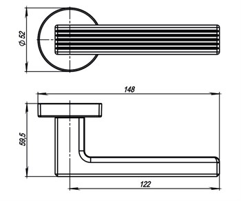 Ручка Armadillo (Армадилло) раздельная LINE URB6/HD CP-8 Хром - фото 82462