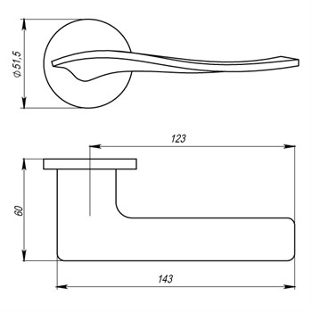 Ручка Armadillo (Армадилло) раздельная R.URS52.AQUA (AQUA URS) BPVD-77 вороненый никель - фото 82591