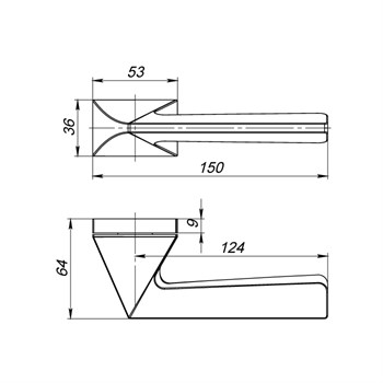 Ручка Armadillo (Армадилло) раздельная K.UCS36.IRON (IRON UCS) BPVD-77 вороненый никель - фото 82604