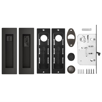 Защелка Armadillo (Армадилло) с ручками для раздвижных дверей SH.URB153.KIT011-BK (SH011 URB) BPVD-77 вороненый никель - фото 82878