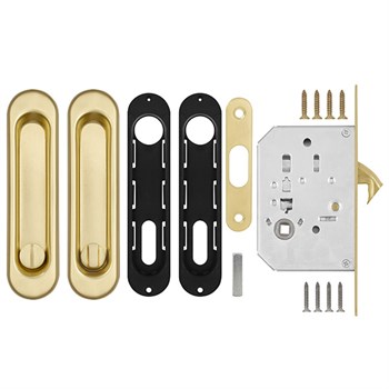 Защелка Punto (Пунто) с ручками для раздвижных дверей Soft LINE SL-011 SG - фото 82896