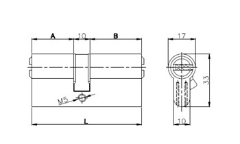 Цилиндровый механизм Kale kilit (Кале килит) с вертушкой 164 OBS SCE/80 (30+10+40) mm латунь 5 кл. - фото 83197