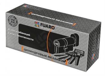Цилиндровый Fuaro (Фуаро) механизм (R602/70) R6002Knob70(30+10+30) CP хром 5Key с вертушкой - фото 83447
