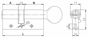 Цилиндровый механизм Kale kilit (Кале килит) с вертушкой 164 DBM-E/70 (30+10+30) mm латунь 5 кл. - фото 83458