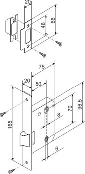 Защелка Fuaro (Фуаро) врезная METF72-50 (F72-50) BL черный - фото 84669