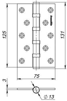 Петля Armadillo (Армадилло) универсальная IN5500UC AB (500-C5) 125х75х3 бронза Box - фото 85566