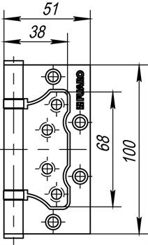 Петля Fuaro (Фуаро) универсальная без врезки IN4500W-BL PB (500-2BB/BL 100x2,5) латунь БЛИСТЕР - фото 85829