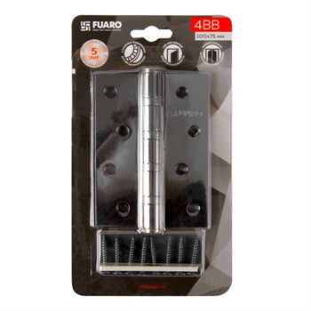 Петля Fuaro (Фуаро) универсальная IN4400U-BL BN (4BB/BL 100x75x2,5) черный глянец БЛИСТЕР - фото 86091