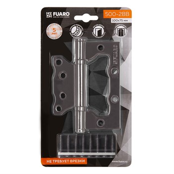 Петля Fuaro (Фуаро) универсальная без врезки IN4500W-BL BL (500-2BB/BL 100x2,5) черный матовый БЛИСТЕР - фото 86101