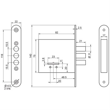 Замок Sam (Сам) врезной сувальдный ЗВ8-4С/13, 3 кл. /76600/ - фото 86175 Замок Sam (Сам) врезной сувальдный ЗВ8-4С/13, 3 кл. /76600/ - фото 86175