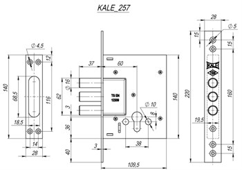 Замок Kale kilit (Кале килит) врезной цилиндровый 257, 5 кл. - фото 86177 Замок Kale kilit (Кале килит) врезной цилиндровый 257, 5 кл. - фото 86177