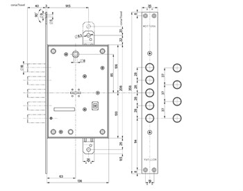 Замок Mottura (Моттура) врезной сувальдный 52.783 (универсальный), без накл. - фото 86197
