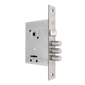 Замок Sam (Сам) врезной сувальдный с защёлкой в комплекте с ручкой ЗВ9-8/13 (черный муар), 3 кл. /76704/ - фото 86217