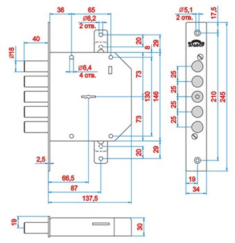 Замок Elbor (Эльбор) врезной сувальдный Гранит 1.06.01, 5 кл. /00405/ - фото 86221