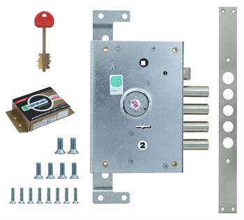 Замок Guardian (Гардиан) врезной сувальдный с защёлкой ЗВ 21.14 Т (прав.) со смен.мех-ом, (без накл), 5+1 кл /123:212/ - фото 86322