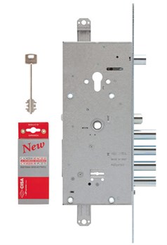 Замок Cisa (Чиза) врезной двухсистемный NEW CAMBIO FACILE 57.985.48 A.RT (тех.упаковка) с блок от ц/м, кл. 44 мм - фото 86384