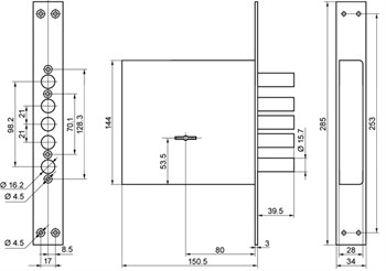 Замок Border (Бордер) врезной сувальдный ЗВ8-8 К5/15, 5 кл. /71601/ - фото 86519