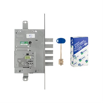 Замок Mottura (Моттура) врезной сувальдный 52.J525M-S MyKey (левый), ключ 60 мм, без накл. - фото 86581