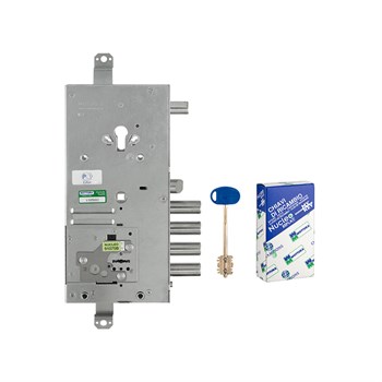 Замок Mottura (Моттура) врезной двухсистемный 54.J919M-D MyKey (правый), перекод. с торца, кл. 60 мм, без накл. - фото 86590