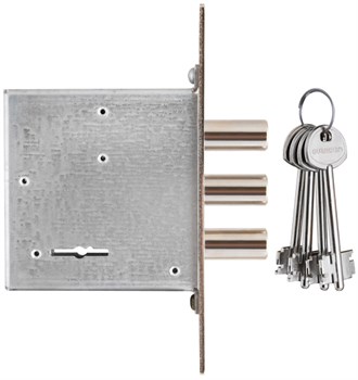 Замок Guardian (Гардиан) врезной сувальдный ЗВ 10.01 (с отв. планкой и накладкой), 4 кл. /123:447/ - фото 86642