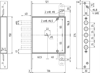 Замок Mettem (Меттэм) врезной сувальдный ЗВ8 140.1.0 с тягами, 5 кл. (ключ 80 мм) - фото 86741