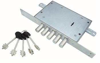 Замок Mettem (Меттэм) врезной сувальдный ЗВ8 341.1.1 с тягами, 5 кл. (ключ 60 мм) - фото 86777