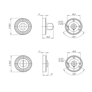 Ручка Punto (Пунто) поворотная BK6 ML CF-17 кофе - фото 86979