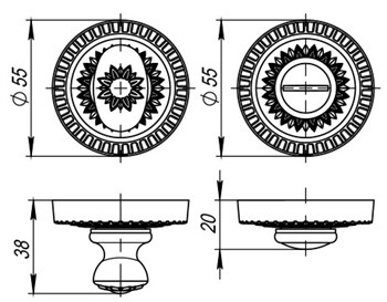 Ручка Armadillo (Армадилло) поворотная WC-BOLT BK6 CL/HD ABL-18 Темная медь - фото 87105