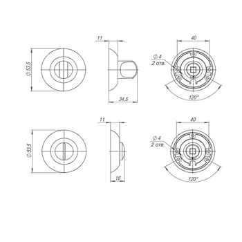 Ручка Punto (Пунто) поворотная BK6.R.TL54 (BK6 TL) WH-19 белый - фото 87235