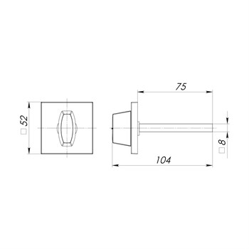 Ручка Armadillo (Армадилло) поворотная BKW8.K.USS52 (BKW8/USS) CP-8 хром - фото 87376
