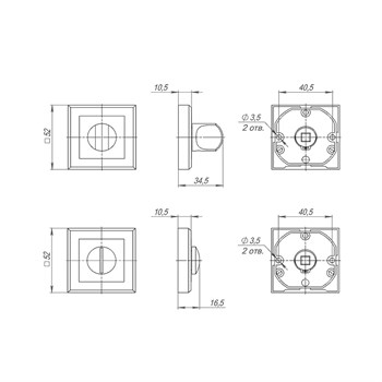 Ручка Punto (Пунто) поворотная BK6.K.QL52 (BK6 QL) SSC-16 сатинированный хром - фото 87382