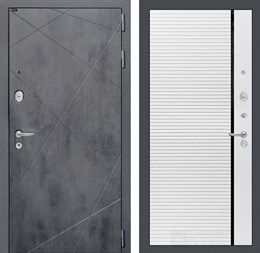Входная дверь LOFT 22 - Белый софт, черная вставка