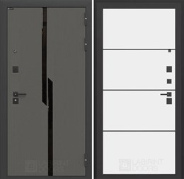 Входная дверь CARBON 25 - Белый софт, черная вставка