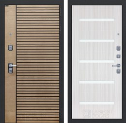 Входная дверь RITM 01 - Сандал белый, стекло белое