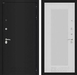 Входная дверь CLASSIC шагрень черная 30 - Белый рельеф софт