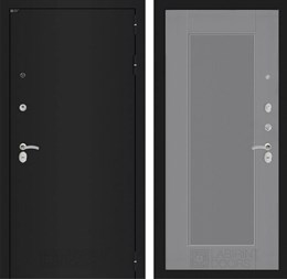 Входная дверь CLASSIC шагрень черная 30 - Серый рельеф софт