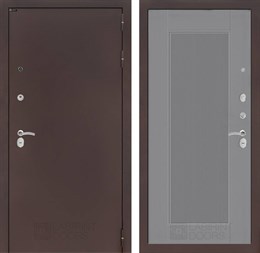 Входная дверь CLASSIC антик медный 30 - Серый рельеф софт