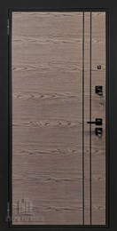 Дверь входная Liberty (Либерти), цвет v2 дуб коньяк, панель - light 2110 (зеркало) цвет серый велюр