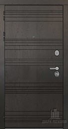 Дверь входная со сменными панелями Министр, цвет горький шоколад, панель - light 2110 (зеркало) цвет серый велюр