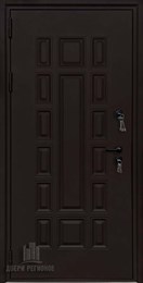 Дверь входная уличная Панцирь, цвет букле опал, панель - light 2110 (зеркало) цвет капучино велюр
