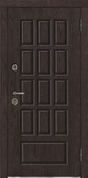 Дверь входная уличная Центурион Люкс, цвет английский орех, панель - light 2110 (зеркало) цвет капучино велюр