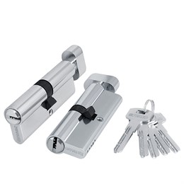 Цилиндровый Fuaro (Фуаро) механизм (200 ZM/60) 2000ZMKnob60(25+10+25) CP хром 5Key с вертушкой