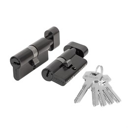 Цилиндровый Fuaro (Фуаро) механизм (200 ZM/70) 2000ZM Knob 70 (30+10+30) BL-24 черный 5Key с вертушкой