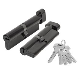 Цилиндровый Fuaro (Фуаро) механизм (200 ZM/110) 2000ZM Knob 110(55+10+45) BL-24 черный 5Key с вертушкой