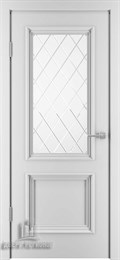 Дверь межкомнатная Двери Регионов  Бергамо 4 Эмаль белая (Ral 9003) Остекленная