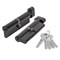 Цилиндровый Fuaro (Фуаро) механизм (200 ZM/110) 2000ZM Knob 110(55+10+45) BL-24 черный 5Key с вертушкой - фото 118675