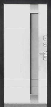 Дверь входная уличная Скандинавия, цвет графит патина, панель - скандинавия цвет белая эмаль - фото 108414