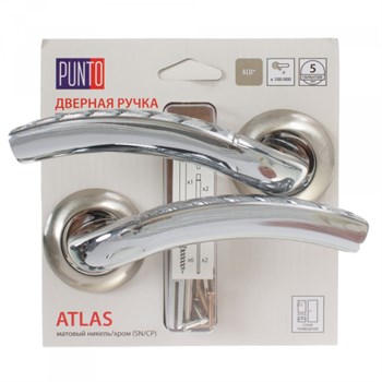 Ручка Punto (Пунто) раздельная ATLAS TL/HD SN/CP-3 матовый никель/хром - фото 116046